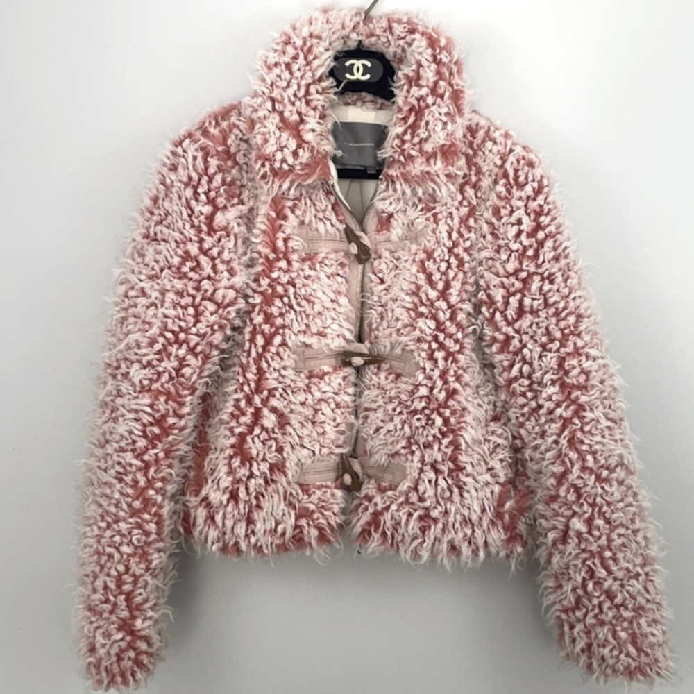 Anthropologie Pink Teddy Jacket